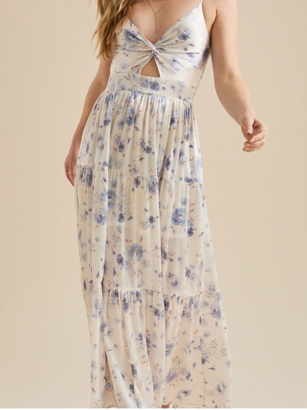 NWT Altard’s State Cutout Twist Front Iridescent Floral Maxi Dress